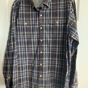 Tommy Bahama Blue and Yellow Plaid Shirt